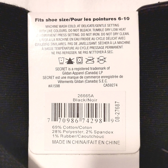 SECRET Women's 2 Pack Black Knee Socks NWT Size 6-10 Shoe Size - Picture 3 of 4